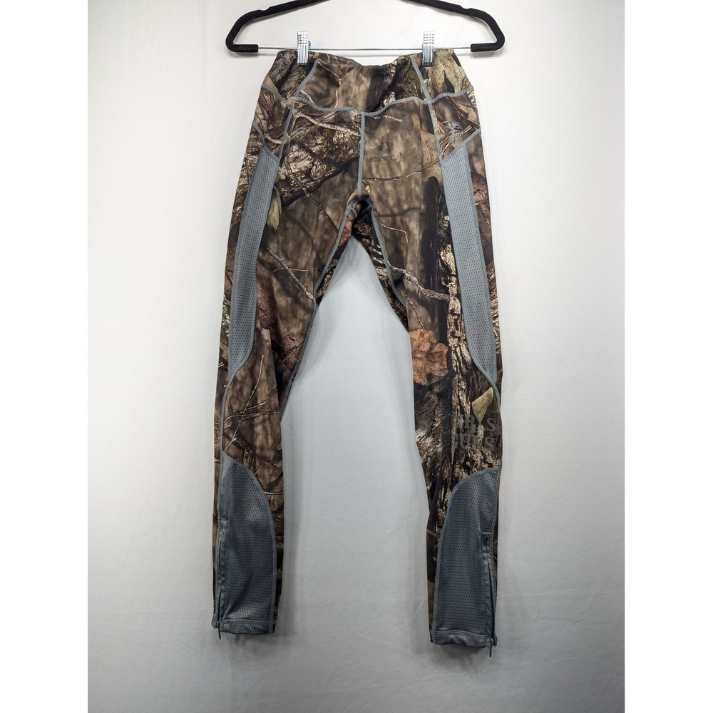 Girls with Guns Active Mossy Oak Camo Leggings Mesh Panels Ankle Zip Medium